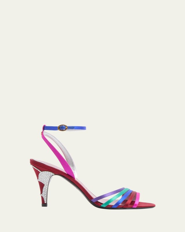 Ladycrush Colorblock Satin Ankle-Strap Sandals